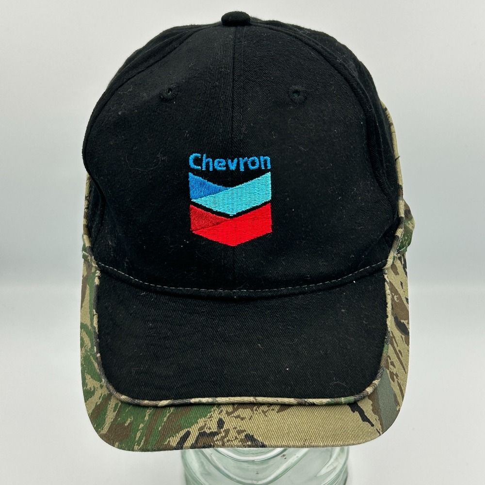 Chevron Strapback‎ Hat Dad Cap Black Camo Embroidered Logo Red Blue Otto Gas